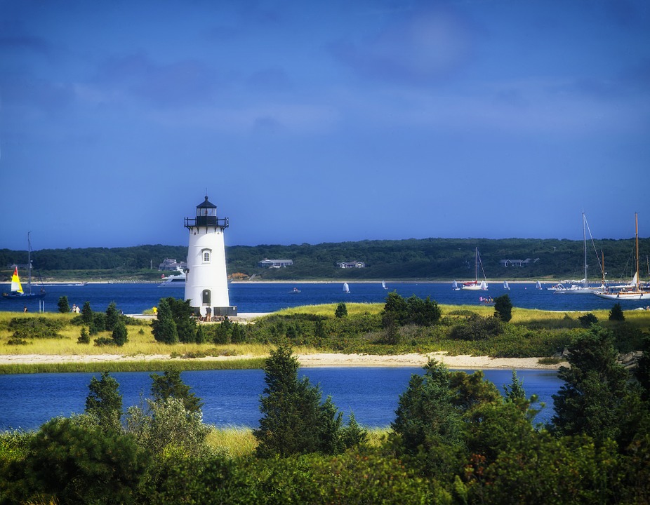 A view of the Edgartown light station on Martha's Vineyard